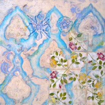 Pintura intitulada "O Azulejar" por Rosa Hollmann, Obras de arte originais, Acrílico