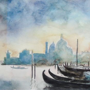 Картина под названием "Aria di Venezia" - Rosa Inversi, Подлинное произведение искусства, Акварель