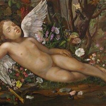 Pintura titulada "Amore che dorme" por Altini, Obra de arte original