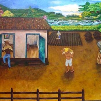 Painting titled "Café do Brasil - ce…" by Rosaly Gripp Gobbo (Rosaly Gripp), Original Artwork, Acrylic