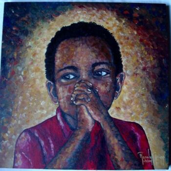 Картина под названием "Garotinho Afro I -…" - Rosaly Gripp Gobbo (Rosaly Gripp), Подлинное произведение искусства