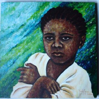 Pintura titulada "Garotinho Afro II /…" por Rosaly Gripp Gobbo (Rosaly Gripp), Obra de arte original