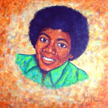 Pintura titulada "Tributo a Michael J…" por Rosaly Gripp Gobbo (Rosaly Gripp), Obra de arte original