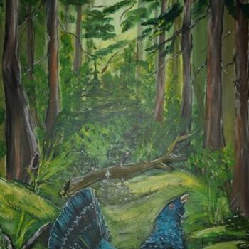 Malarstwo zatytułowany „skrivnostni gozd” autorstwa Rosana Štiglic, Oryginalna praca, Akryl