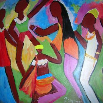 Painting titled "As cores do Carnaval" by Rosangela Scheithauer, Original Artwork, Oil