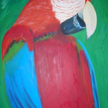 Painting titled "Arara" by Rosangela Scheithauer, Original Artwork, Oil