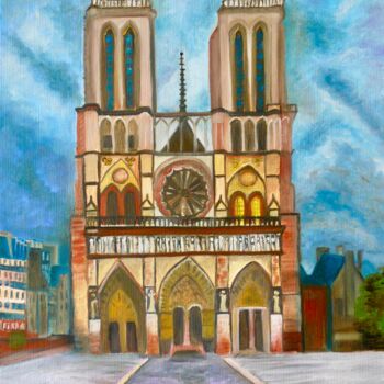 Pintura titulada ""Chère Notre Dame"" por Rosann, Obra de arte original, Oleo