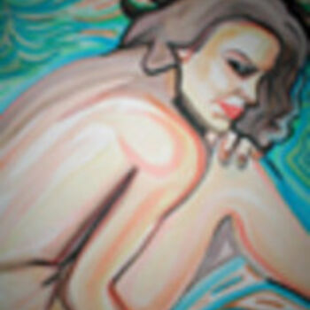 Pintura titulada "Donna sul lago" por Rosanna Fulgoni, Obra de arte original