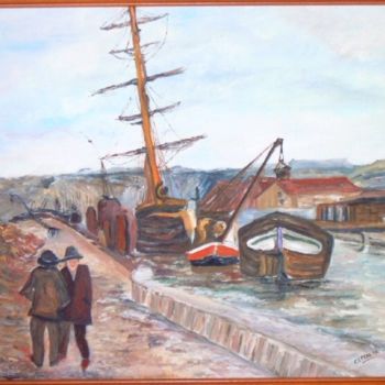 Schilderij getiteld "Embarquement de cha…" door Claeys, Origineel Kunstwerk