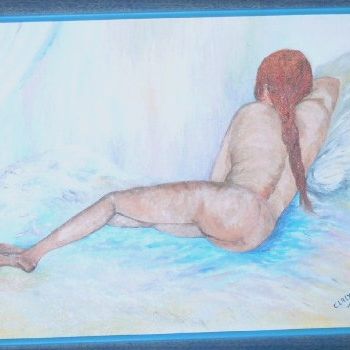 Painting titled "Femme nue" by Claeys, Original Artwork