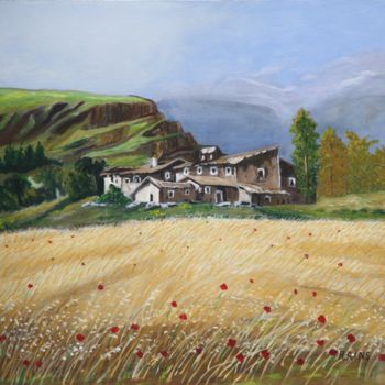 Pintura titulada "campo-de-trigo-oleo…" por Rosa Maria Rins Dirichx, Obra de arte original, Oleo