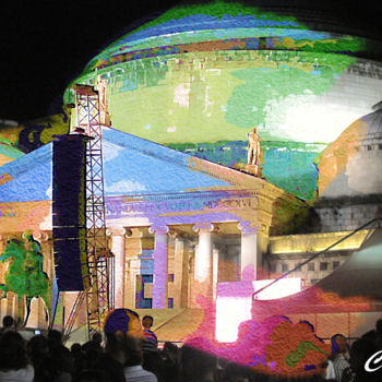 Digital Arts titled "Colori in Piazza" by Coros, Original Artwork, Digital Painting