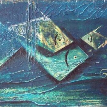 Pintura titulada "Tramas peces 10" por Rosario De Mattos, Obra de arte original, Oleo