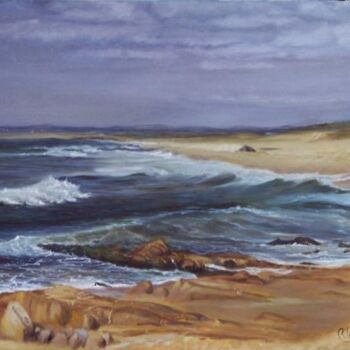 Pintura titulada "Playa del barco 3…" por Rosario De Mattos, Obra de arte original, Oleo