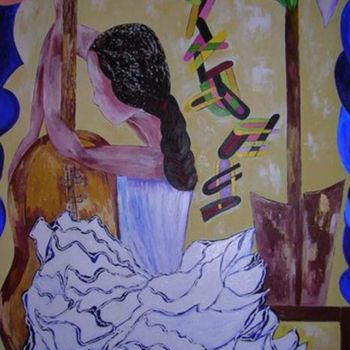 Peinture intitulée ""Letivé"" par Rosa Maria Maldonado Guerrero "Azul", Œuvre d'art originale, Huile