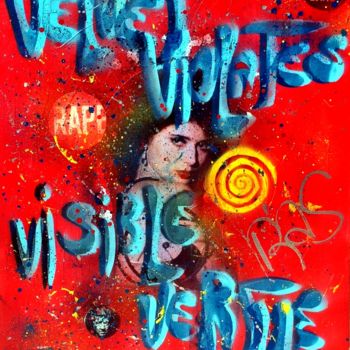 Pintura intitulada "VELVET VIOLATES VIS…" por Rose-Agathe Steiner, Obras de arte originais, Acrílico