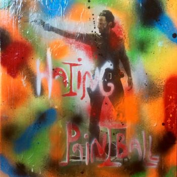 Malerei mit dem Titel "Hating Paintball II" von Rose-Agathe Steiner, Original-Kunstwerk, Acryl