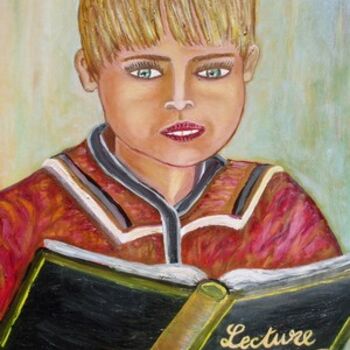 Peinture intitulée "la lecture de morgan" par Rose Calvino, Œuvre d'art originale