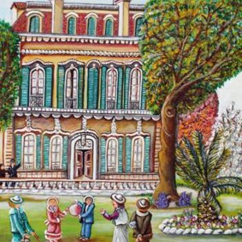 Peinture intitulée "Maison bourgeoise N…" par Rose Calvino, Œuvre d'art originale