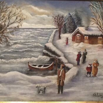Peinture intitulée "Journée hivernale" par Rose Calvino, Œuvre d'art originale