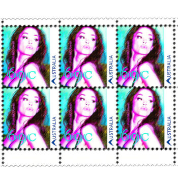Artes digitais intitulada "Rose McGowan Stamp…" por Rose Marinelli, Obras de arte originais, Trabalho Digital 2D