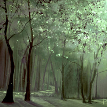Peinture intitulée "« Le Bois aux Fées…" par Rose Phelep, Œuvre d'art originale, Impression numérique