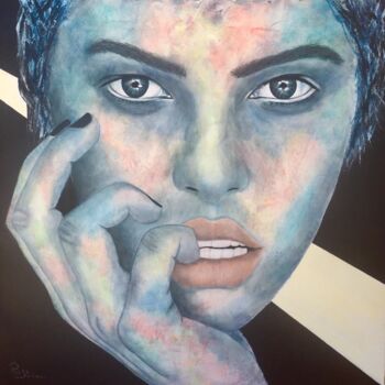 Painting titled "Lucy" by Rose Soria, Original Artwork, Acrylic Mounted on Wood Stretcher frame