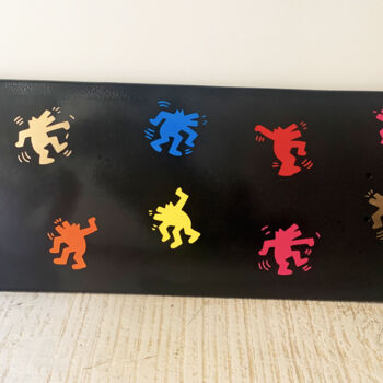"Skate Keith Haring" başlıklı Heykel Rose tarafından, Orijinal sanat, Ahşap