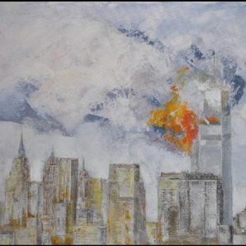 Painting titled "Le 11 septembre 2001" by Rosedingue, Original Artwork