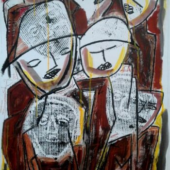 Peinture intitulée "Figuras Urbanas" par Roseli Franco, Œuvre d'art originale, Pastel