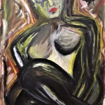 Pintura titulada "Modelo Sentada" por Roseli Franco, Obra de arte original, Oleo
