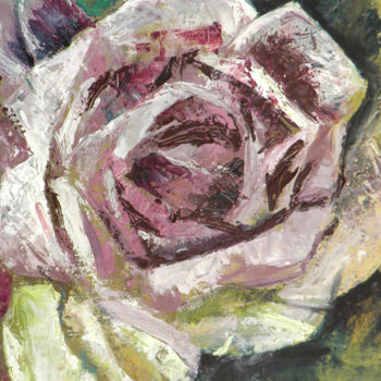 Painting titled "Roses . Peinture à…" by Roselin-Art, Original Artwork, Oil