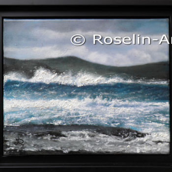 Pintura intitulada "Vue sur la mer. Pei…" por Roselin-Art, Obras de arte originais, Óleo