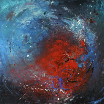 Painting titled "cosmos-ii-100-x-100…" by Roseline Al Oumami, Original Artwork, Acrylic