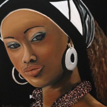 Peinture intitulée "Beauté Noire" par Roseline Pederencino Et Olivier Villella, Œuvre d'art originale, Huile