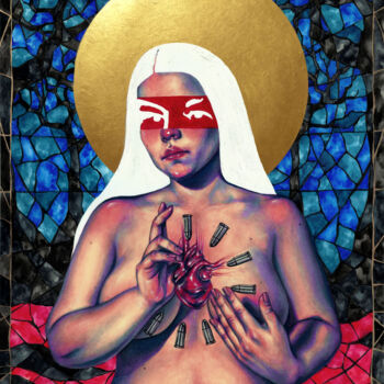 Malarstwo zatytułowany „Nuestra Señora de l…” autorstwa Roselin Estephanía, Oryginalna praca, Akwarela