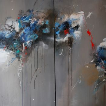 Peinture intitulée "Bleus sont nos rêves" par Roselyne Dupetitpre, Œuvre d'art originale, Acrylique Monté sur Châssis en bois