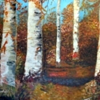 Malarstwo zatytułowany „la forêt fauve” autorstwa Roselyne Halluin, Oryginalna praca