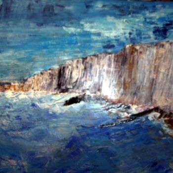 Peinture intitulée "Les falaises" par Roselyne Halluin, Œuvre d'art originale