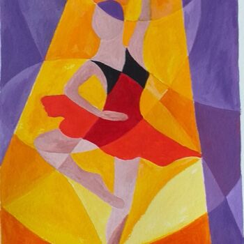 Painting titled "Belle danseuse tout…" by Roselyne Quinchon/Creff, Original Artwork, Acrylic