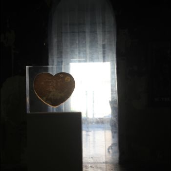 Malerei mit dem Titel "Un coeur bat de l'o…" von Roselyne Cusset, Original-Kunstwerk