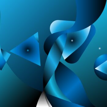 Digital Arts titled "'Shaping Blue' - 23…" by Rosemary Collard, Original Artwork, 2D Digital Work