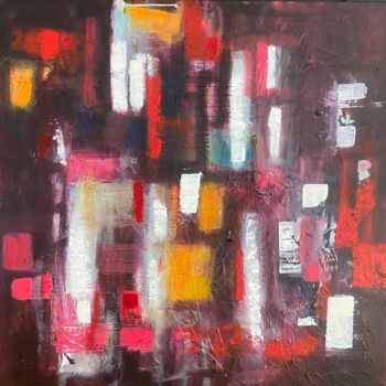 Painting titled "Strata" by Rosemary Michel, Original Artwork, Acrylic Mounted on Wood Stretcher frame