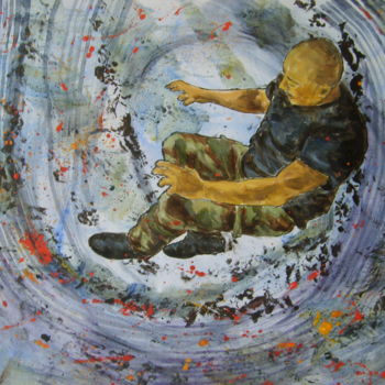 Schilderij getiteld "Thêta" door Rosemary Piolais, Origineel Kunstwerk, Acryl