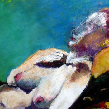 Painting titled "La sieste/the nap" by Rosemay Dahan, Original Artwork, Ink