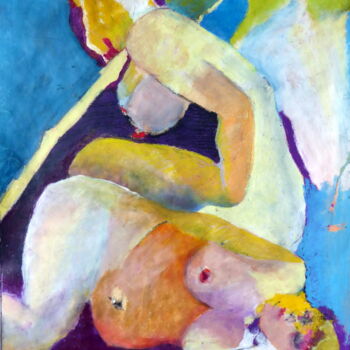 Peinture intitulée "The bathers" par Rosemay Dahan, Œuvre d'art originale, Encre