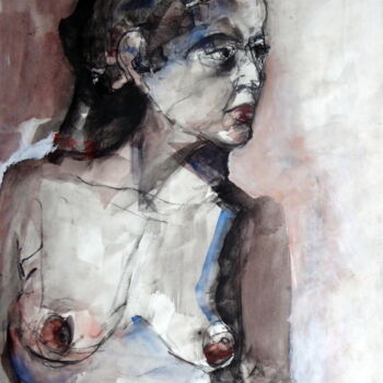 Pintura titulada "modèle dans l'encri…" por Rosemay Dahan, Obra de arte original, Tinta