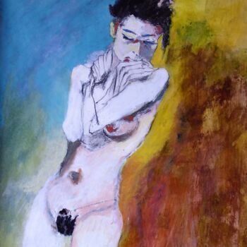 Peinture intitulée "Twiggy à Pise" par Rosemay Dahan, Œuvre d'art originale, Pastel