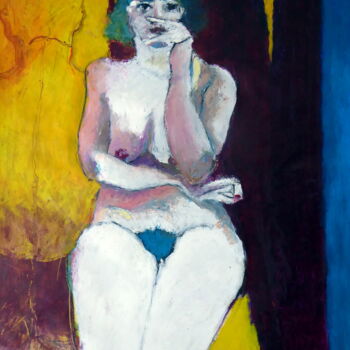 Картина под названием "Perplexed" - Rosemay Dahan, Подлинное произведение искусства, Пастель