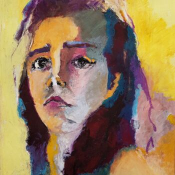 Pintura titulada "Céline in a sunny s…" por Rosemay Dahan, Obra de arte original, Pastel